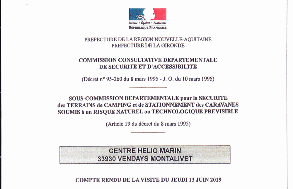Lire la suite à propos de l’article Rapport commission de sécurité